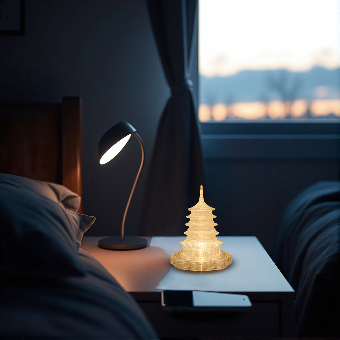 Premium LED Crystal Pagoda Light – Elegant Decorative Lamp (1 Pc)