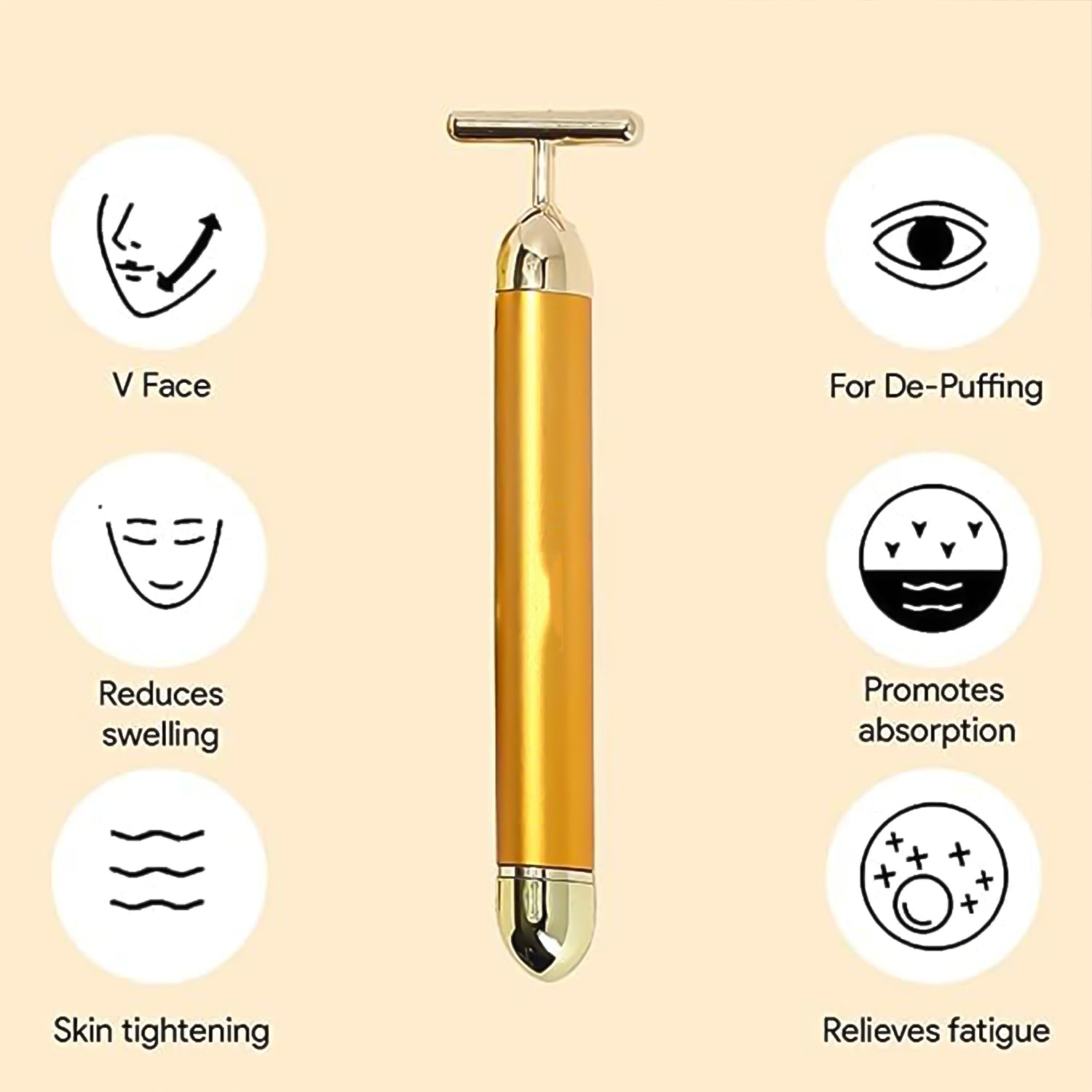 Golden Energy Face Massager – Skin Revitalizing Tool (1 Pc)