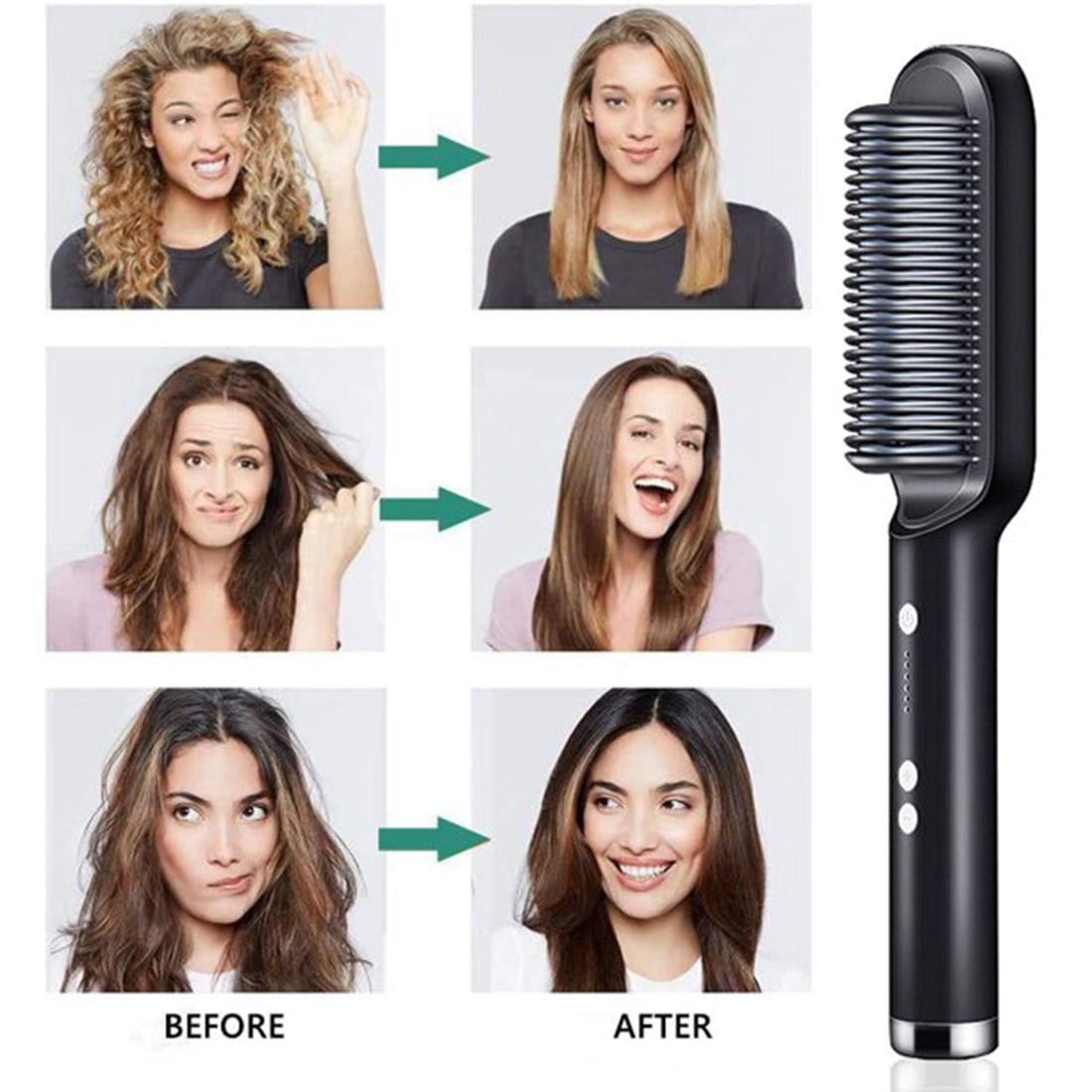 HQT-909B Hair Straightener & Scalp Massager – 2-in-1 Tool