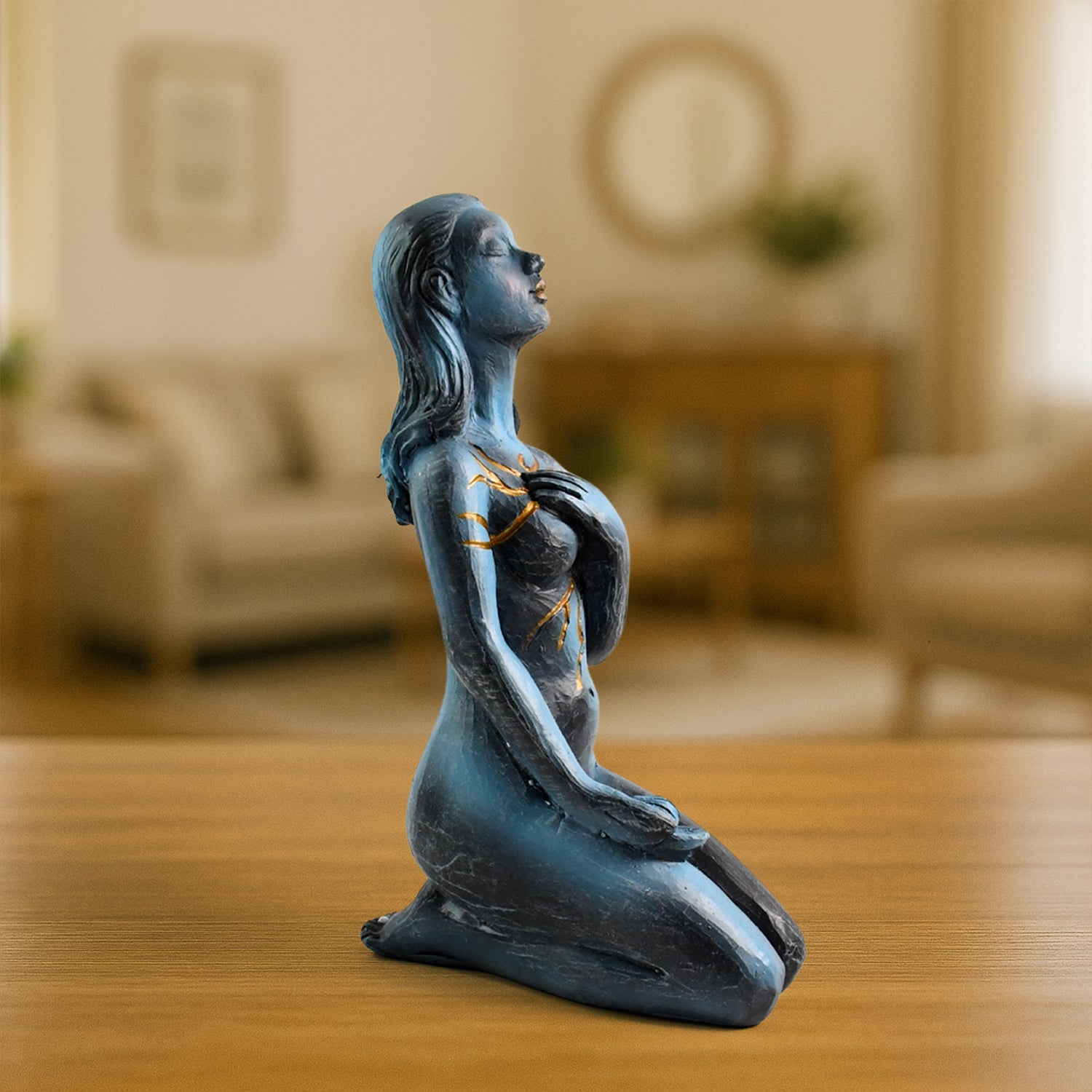 Elegant Resin Kneeling Woman Statue – Decorative Art Piece (1 Pc)