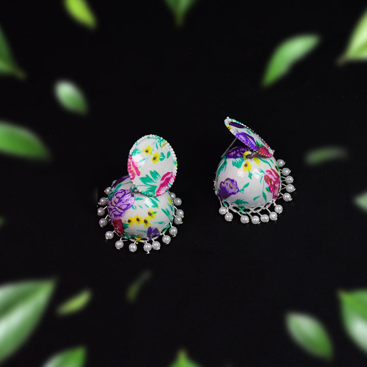 Jhumka Earrings Buti for Women & Girls – 1 Pair Mixed Colors