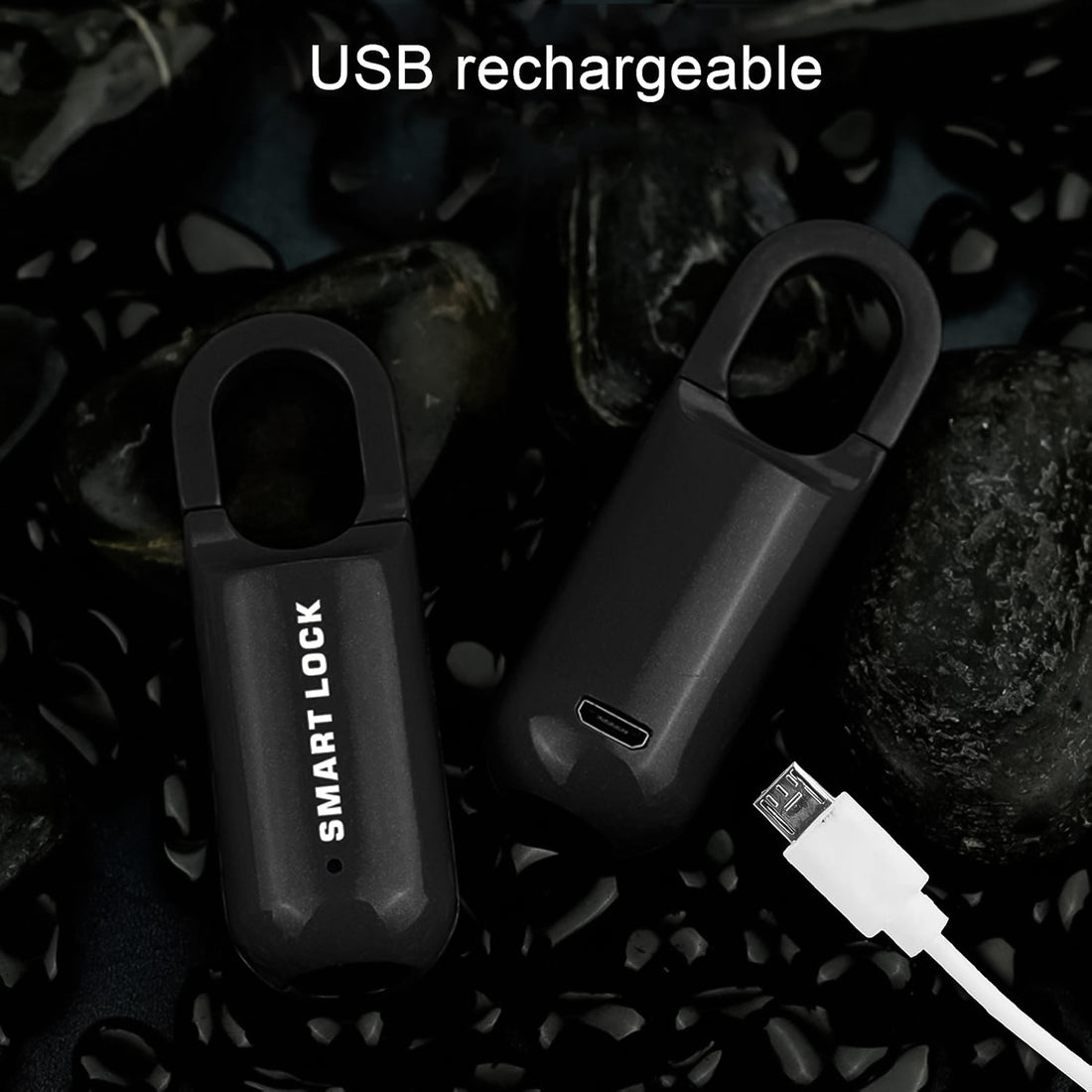 Small USB Rechargeable Smart Fingerprint Padlock for Lockers