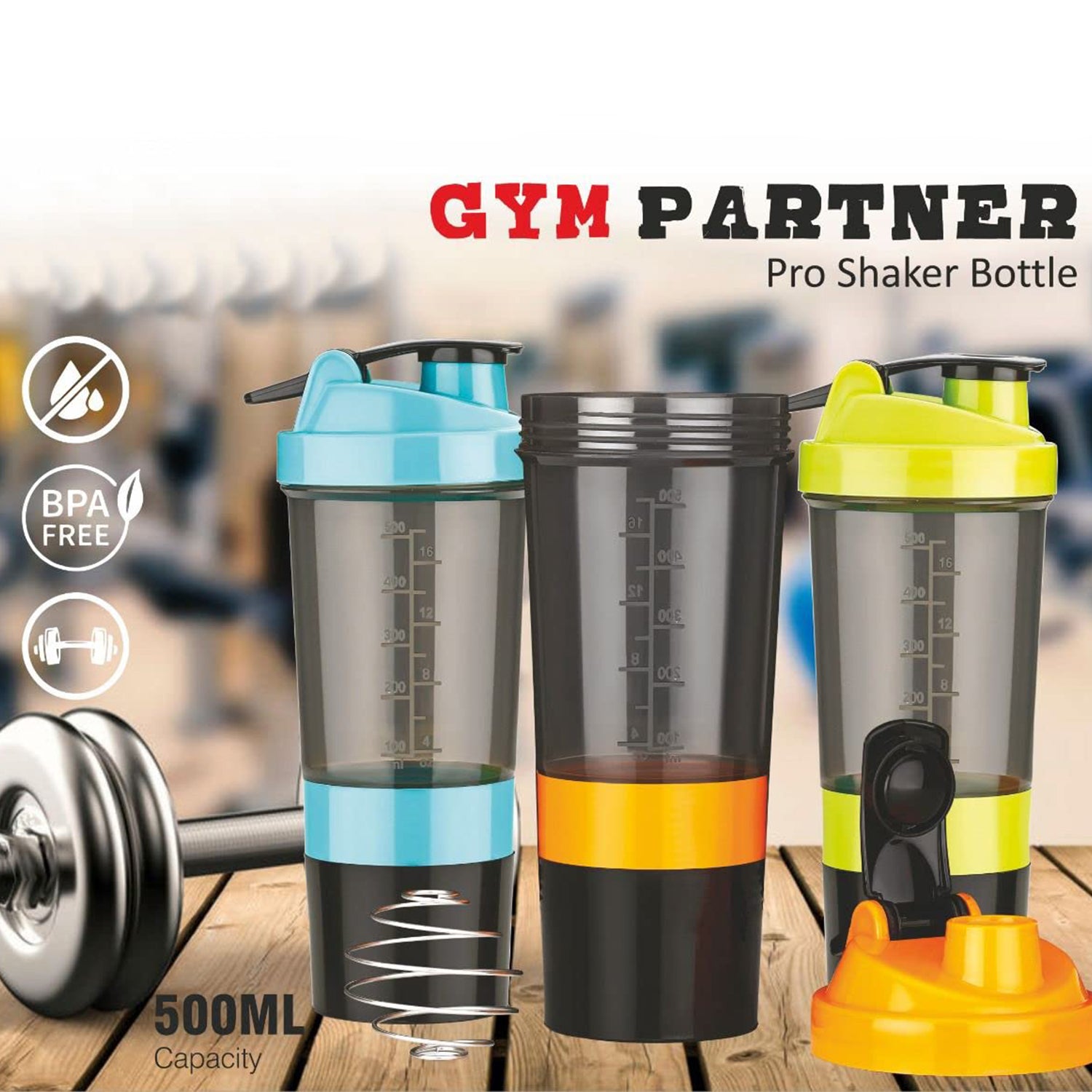 Gym Shaker Bottle – Protein Shake Mixer for Fitness & Workout