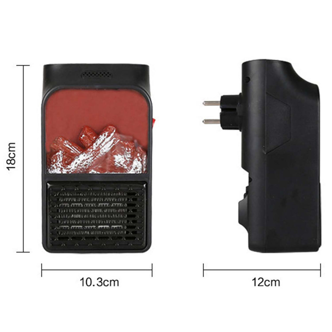 Compact Electric LED Fireplace Heater – Portable 1000W Flame Lamp