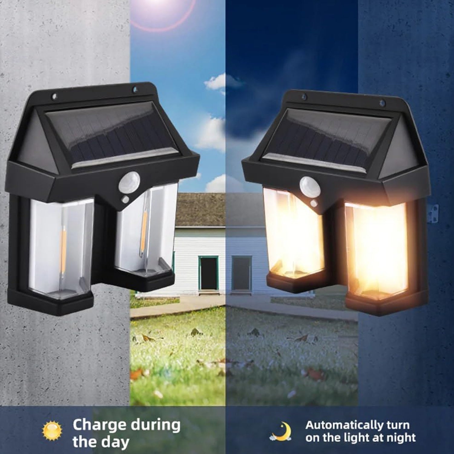 Outdoor Solar Wall Lamp – Waterproof & Induction Garden Light (1 Pc)