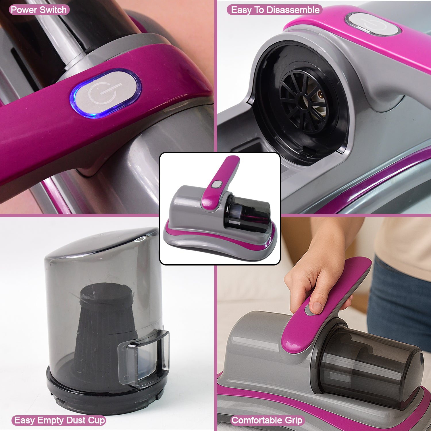 Powerful Suction Handheld Vacuum Cleaner - Cordless, Low Noise