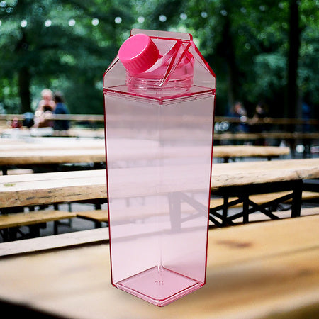 17oz Clear Plastic Milk Carton Bottle – Leakproof for Outdoor Use