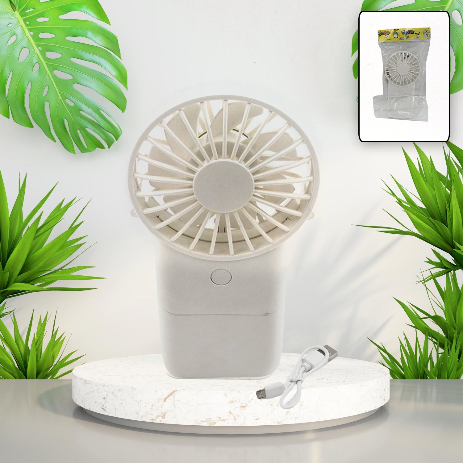 Portable USB Rechargeable Handheld Fan with 3 Modes - Mini Personal Fan