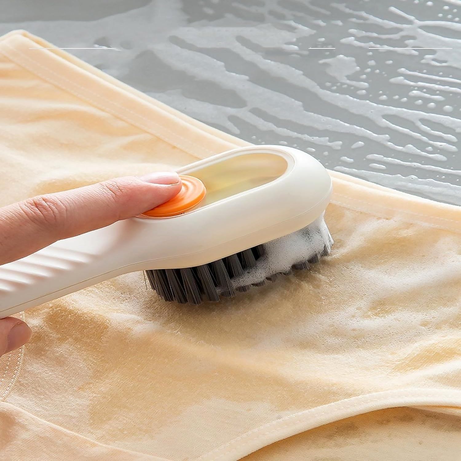 2-in-1 Cleaning Brush with Soap Dispenser – Multi-Surface Use