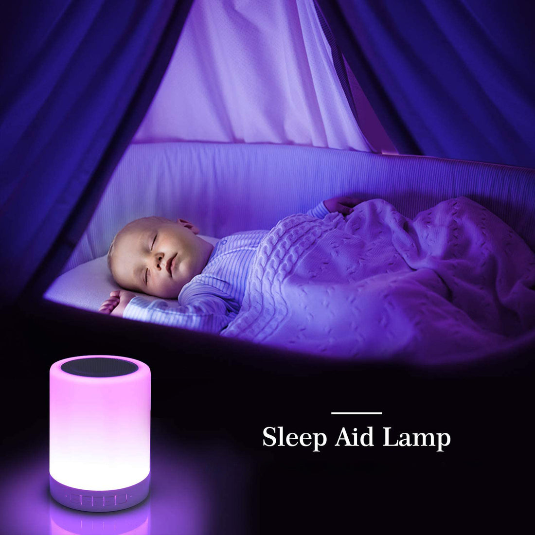 Wireless LED Night Light Touch Lamp with Built-in Speaker
