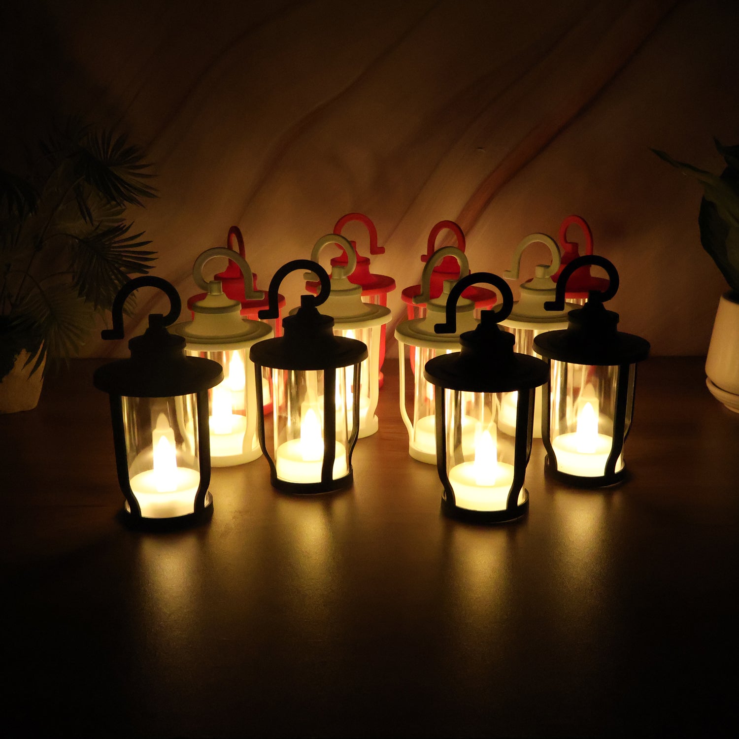 Set of 12 Decorative Lantern-Style Flameless LED Candles