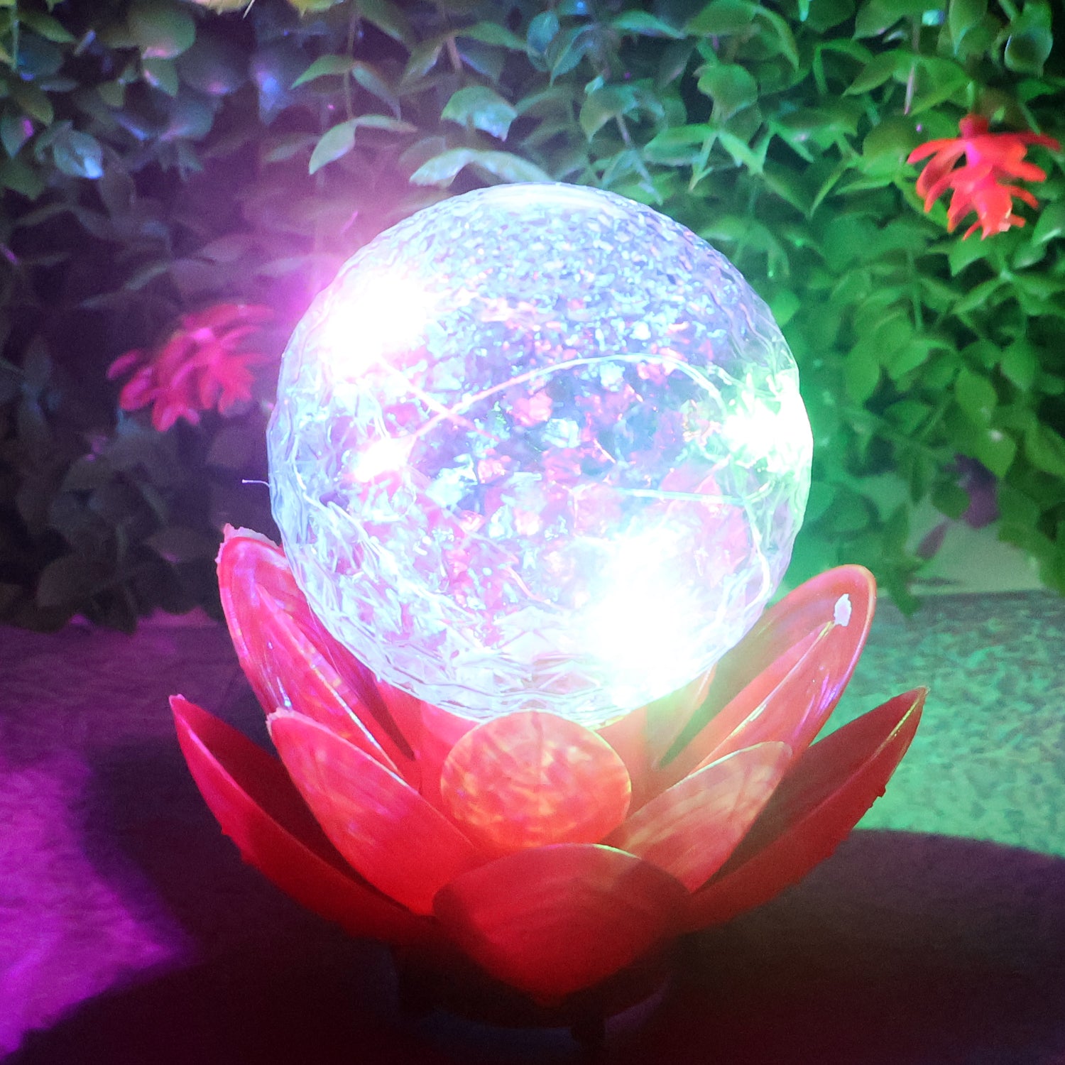 Crystal Ball Lotus LED Light – Elegant Decorative Lamp (1 Pc)