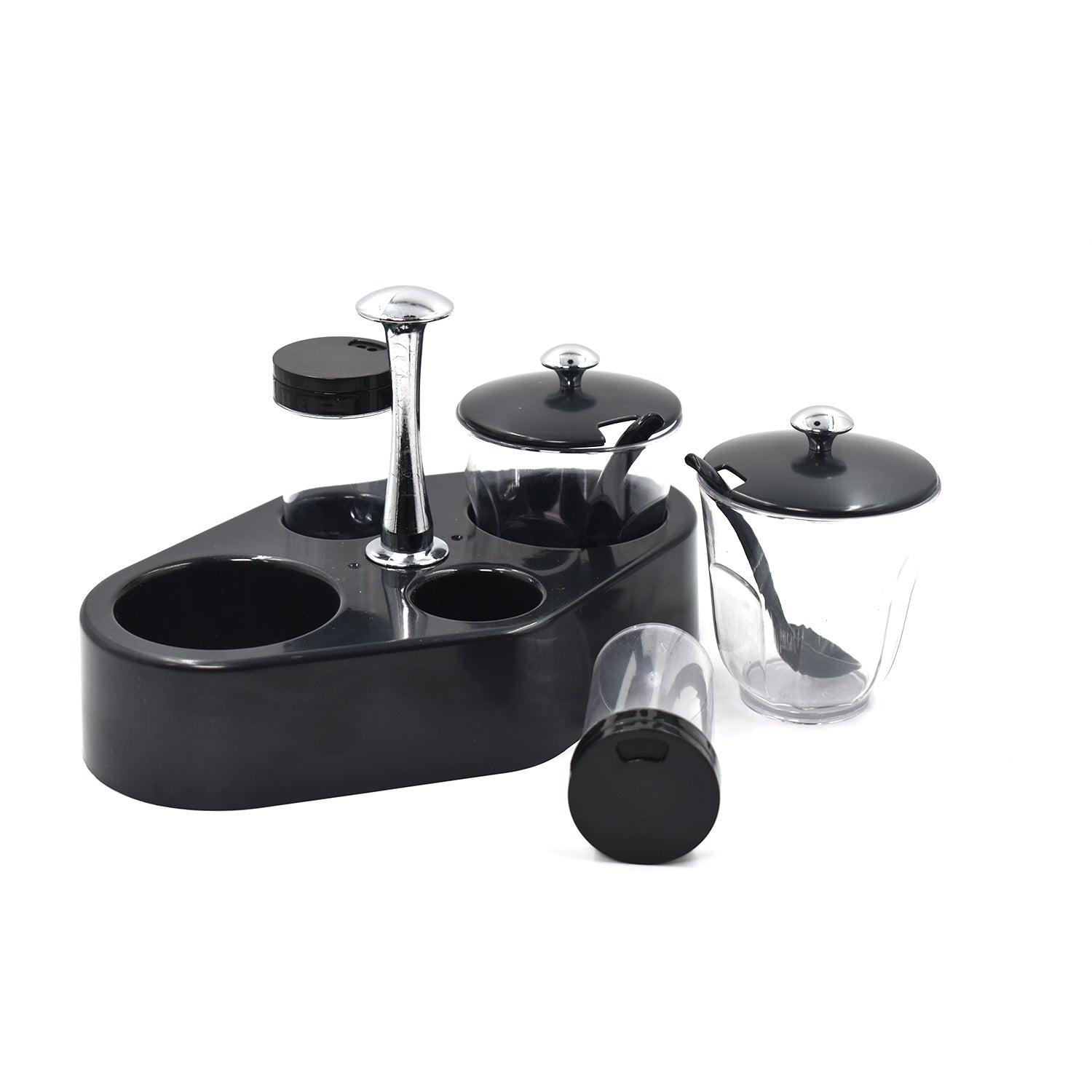 Ganesh Rendy Condiment Set with Transparent Spice Jar (Plastic)