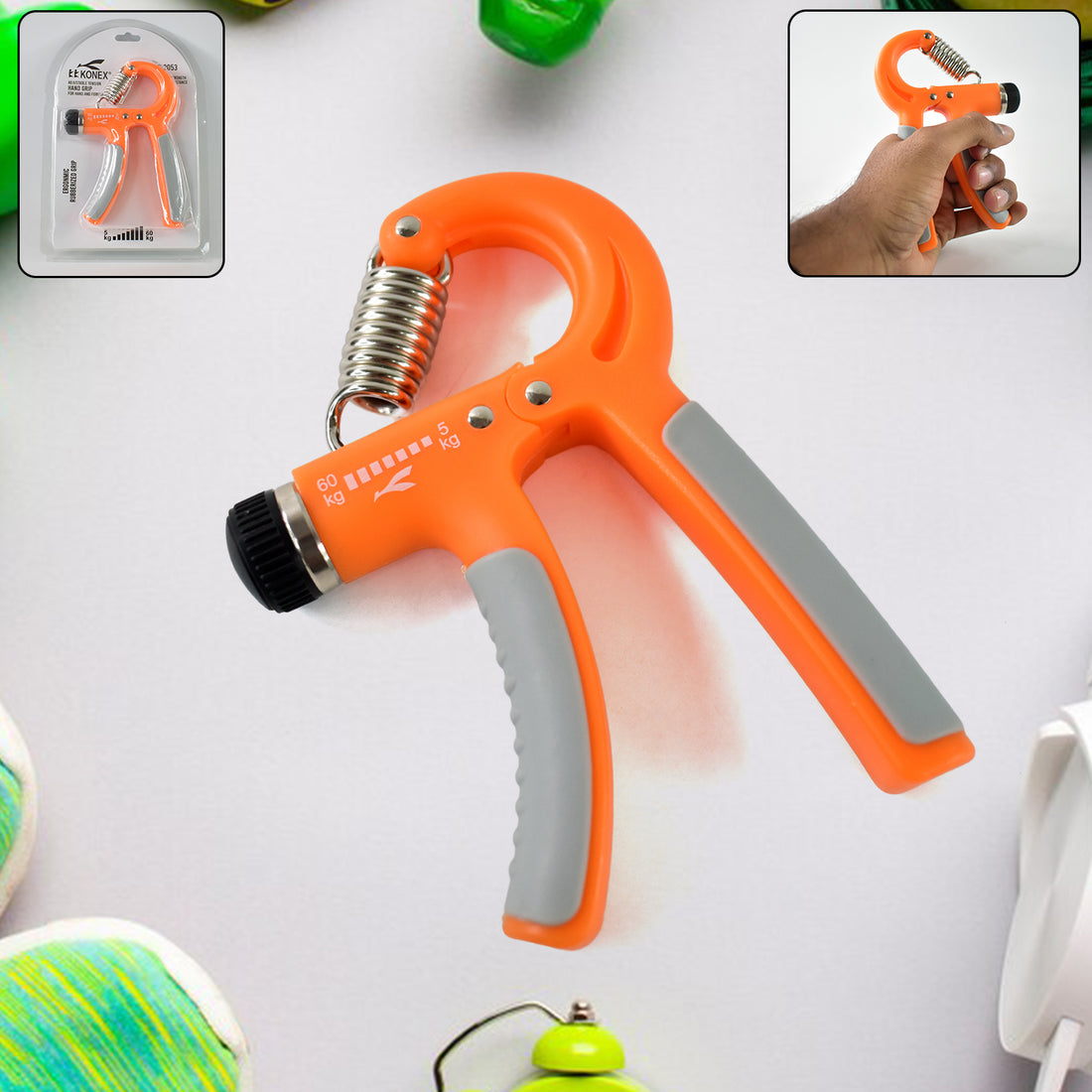 Adjustable Hand Grip Strengthener (5kg to 60kg Resistance, 1 Pc)