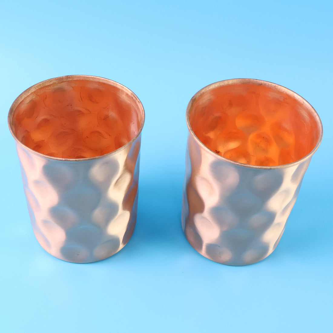 Diamond Cut Copper Water Bottle Set with 2 Glasses & Gift Box (3 pcs)