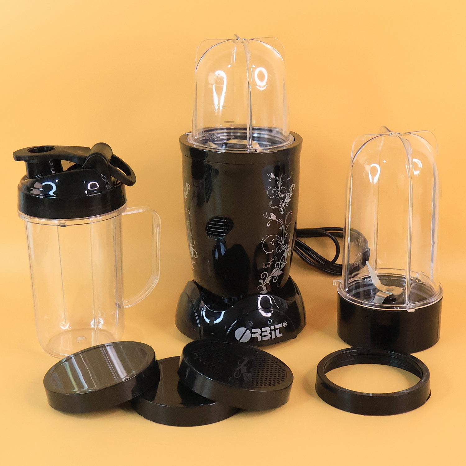 Orbit Bullet Mixer Grinder – 400W with 3 Jars for Quick Blending