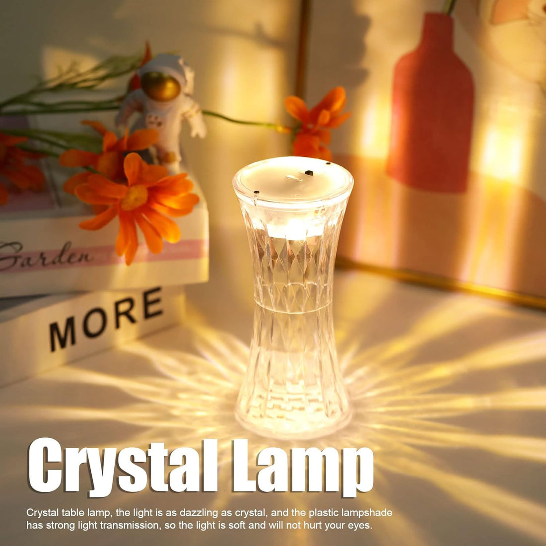 Crystal Night Lamp – Soft Eye Protection Light for Bedroom & Nursery (1 Pc)