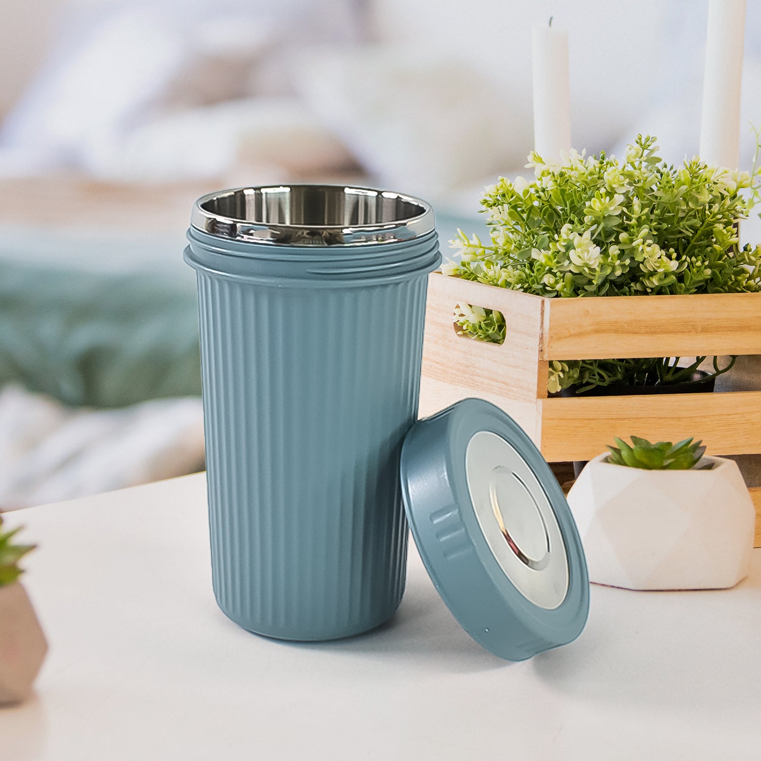 Apex Double Wall Steel Travel Glass 500ml – 1 Pc (Mix Color)