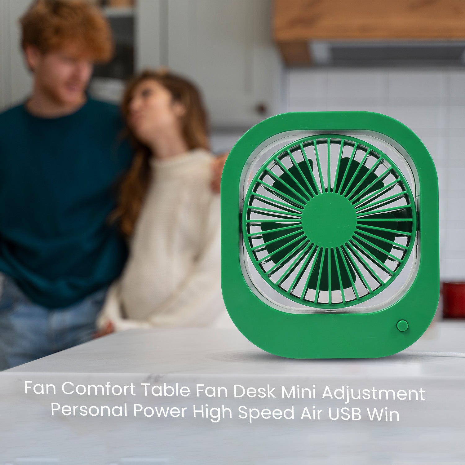 Portable USB Fan – Rechargeable, Quiet, 180° Rotating (Battery Not Included)