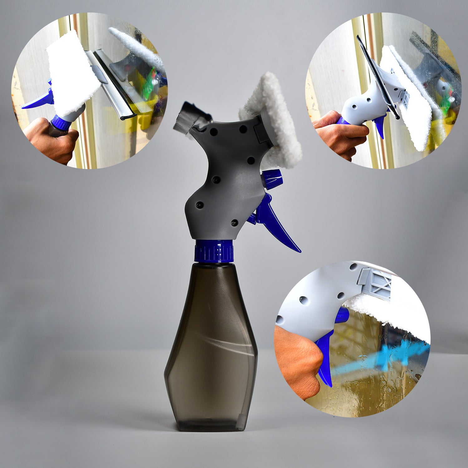 Plastic 3-in-1 Glass Cleaner Spray Brush – Easy Cleaning Tool (1 Pc)