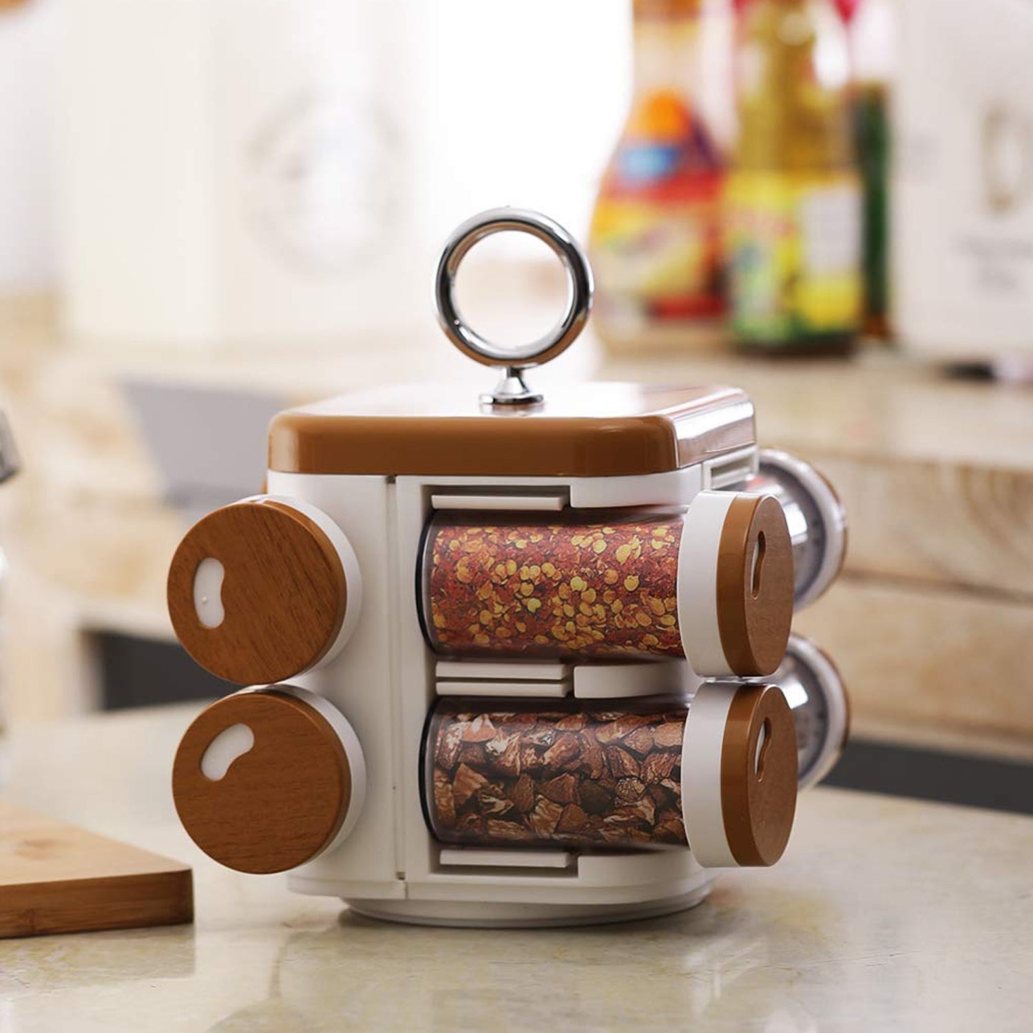 Ganesh Plastic Spice Rack Set – 8-Piece Storage Organizer