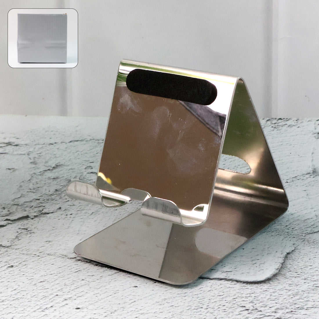 Universal Stainless Steel Phone & Tablet Stand Holder – 1 Pc