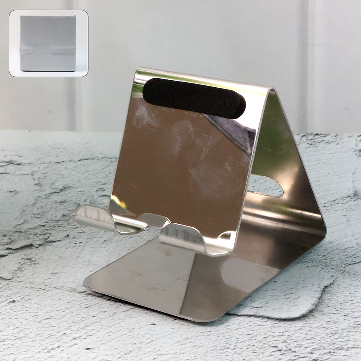 Universal Stainless Steel Phone & Tablet Stand Holder – 1 Pc