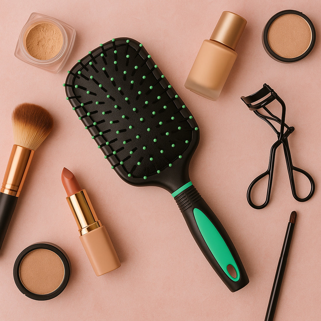 2-in-1 Hair Comb Brush with Built-in Mirror – Compact Design