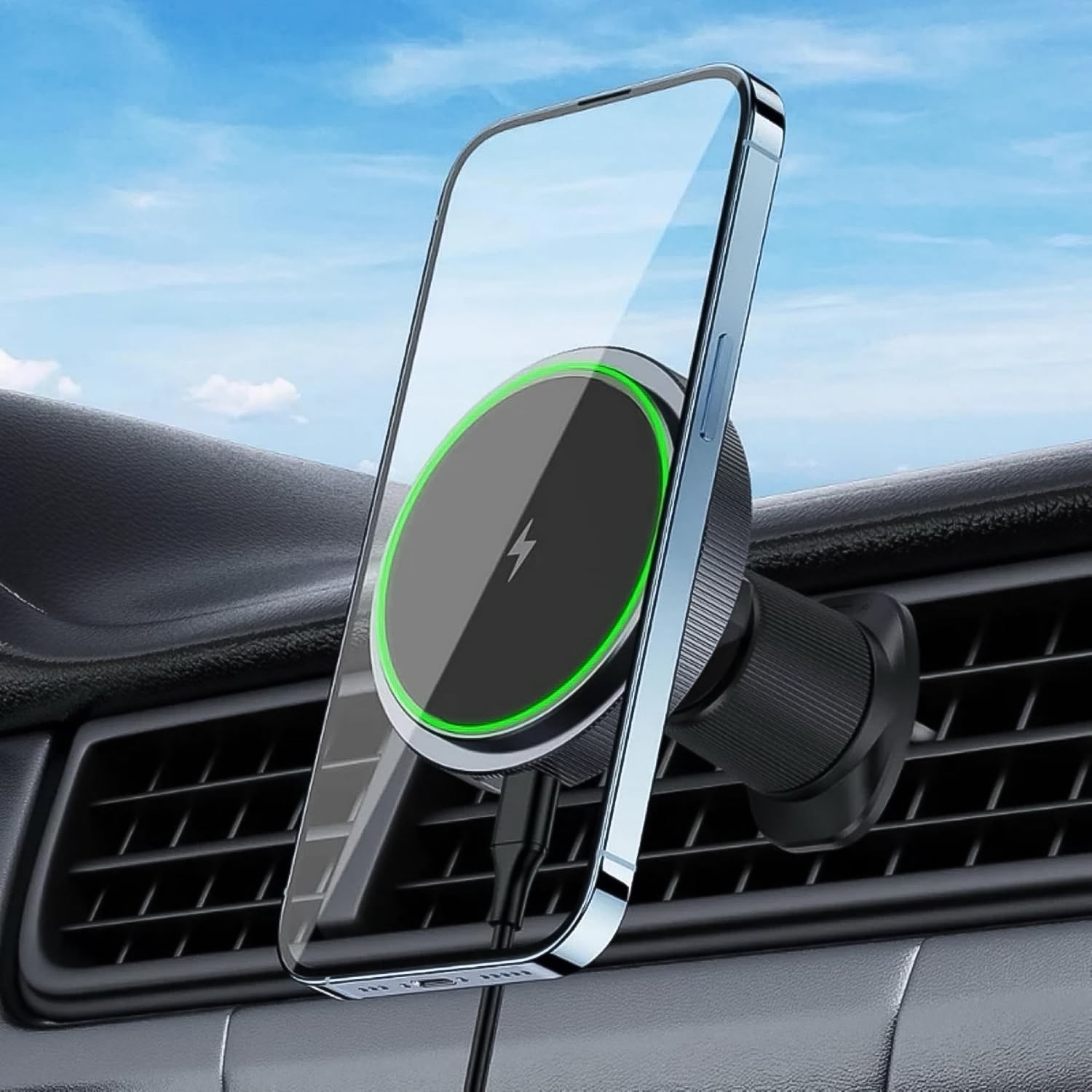 Magnetic Phone Mount – Wireless Charger with Music Sync Lights