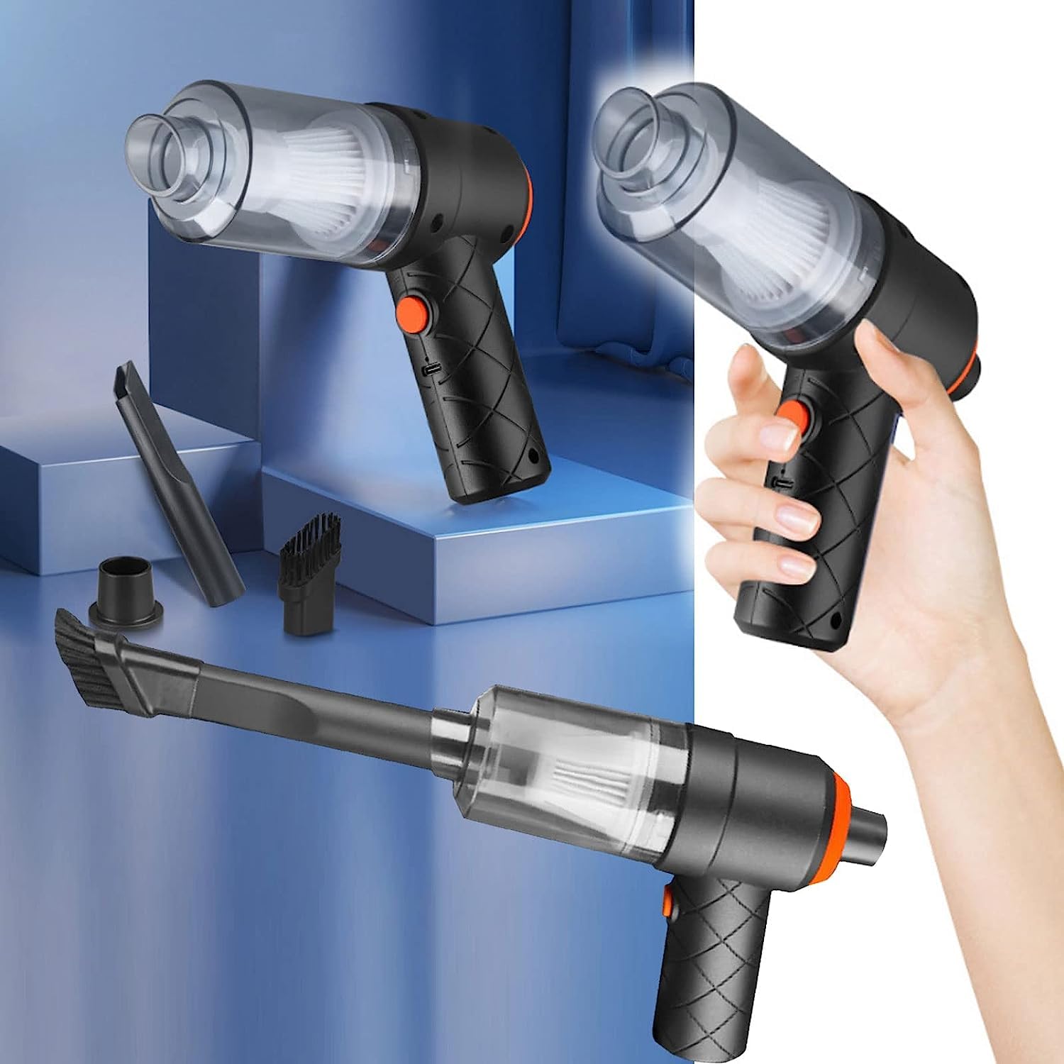 2-in-1 High-Power Wireless Vacuum Cleaner – USB Rechargeable, Portable