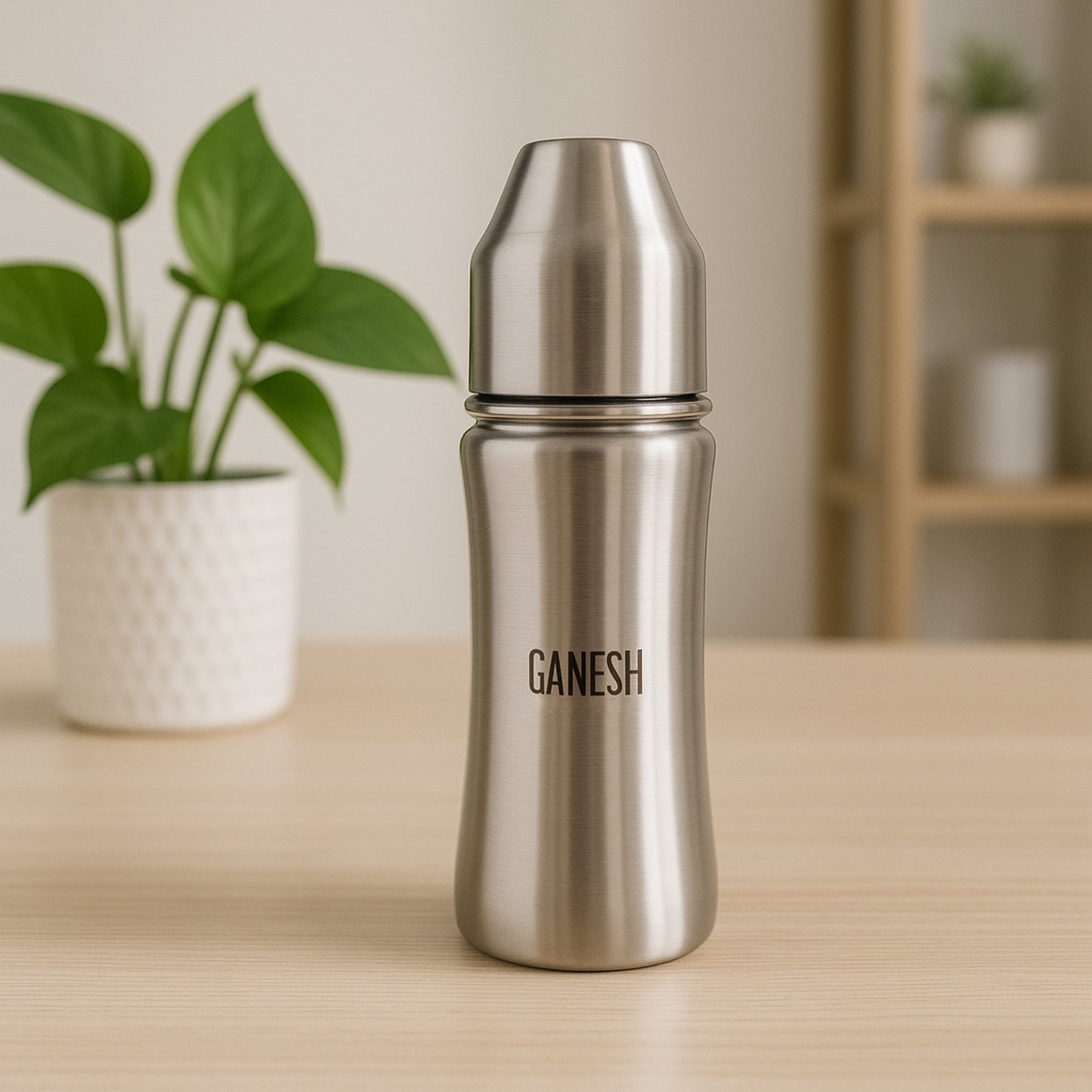 Ganesh Stainless Steel Baby Feeding Bottle – 250ml, BPA-Free