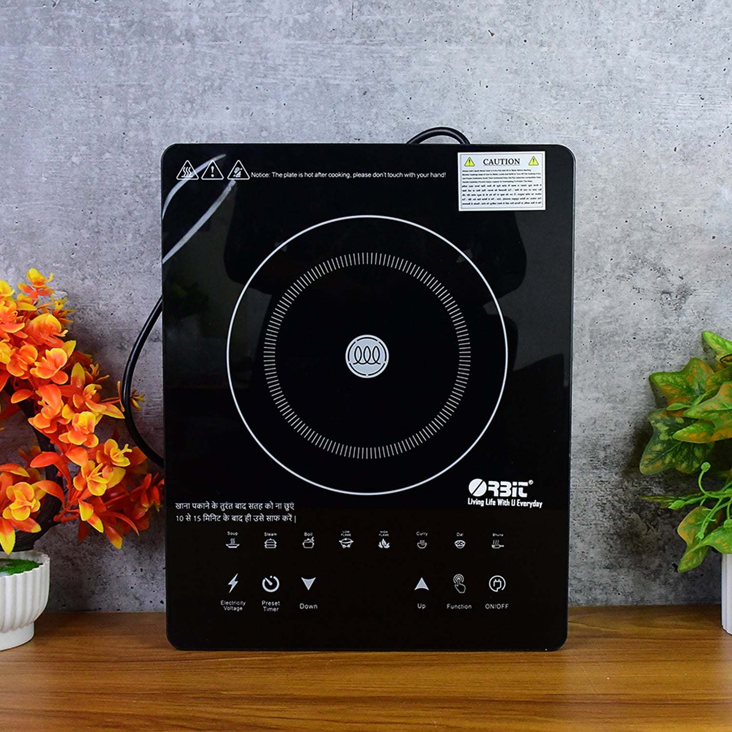 Orbit Touch Control Induction Cooker – 2000W, Multiple Cooking Options