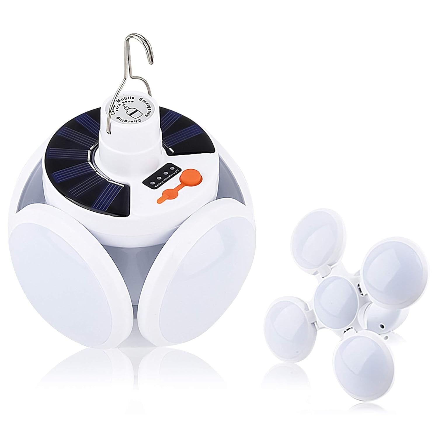 Solar LED Emergency Light Bulb – USB Rechargeable, 5 Modes, IP65 Waterproof