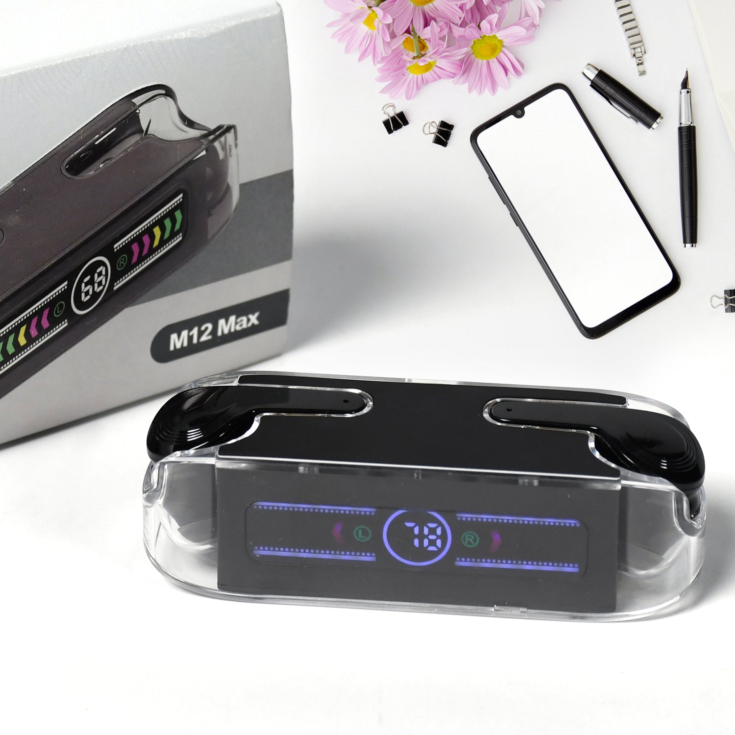 M12 Max Bluetooth Earphones, Touch Control, Wireless Stereo Sound