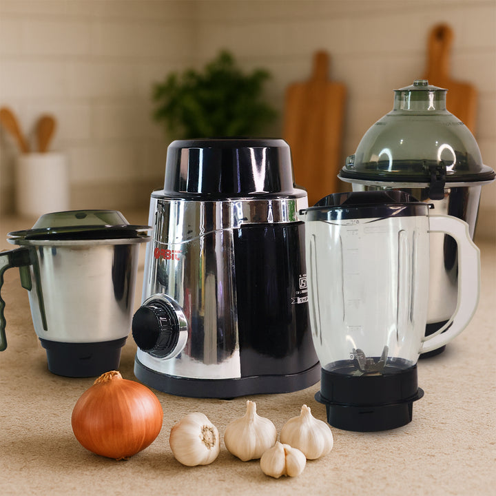 Orbit 1 HP Mixer Grinder - 4 Multipurpose Jars, Heavy Duty 746W