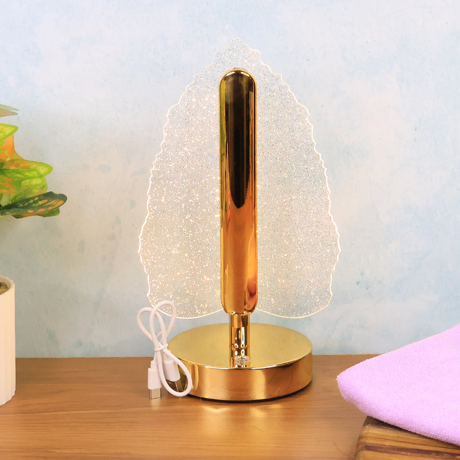 Premium LED Crystal Table Lamp with USB Power – Elegant Lighting
