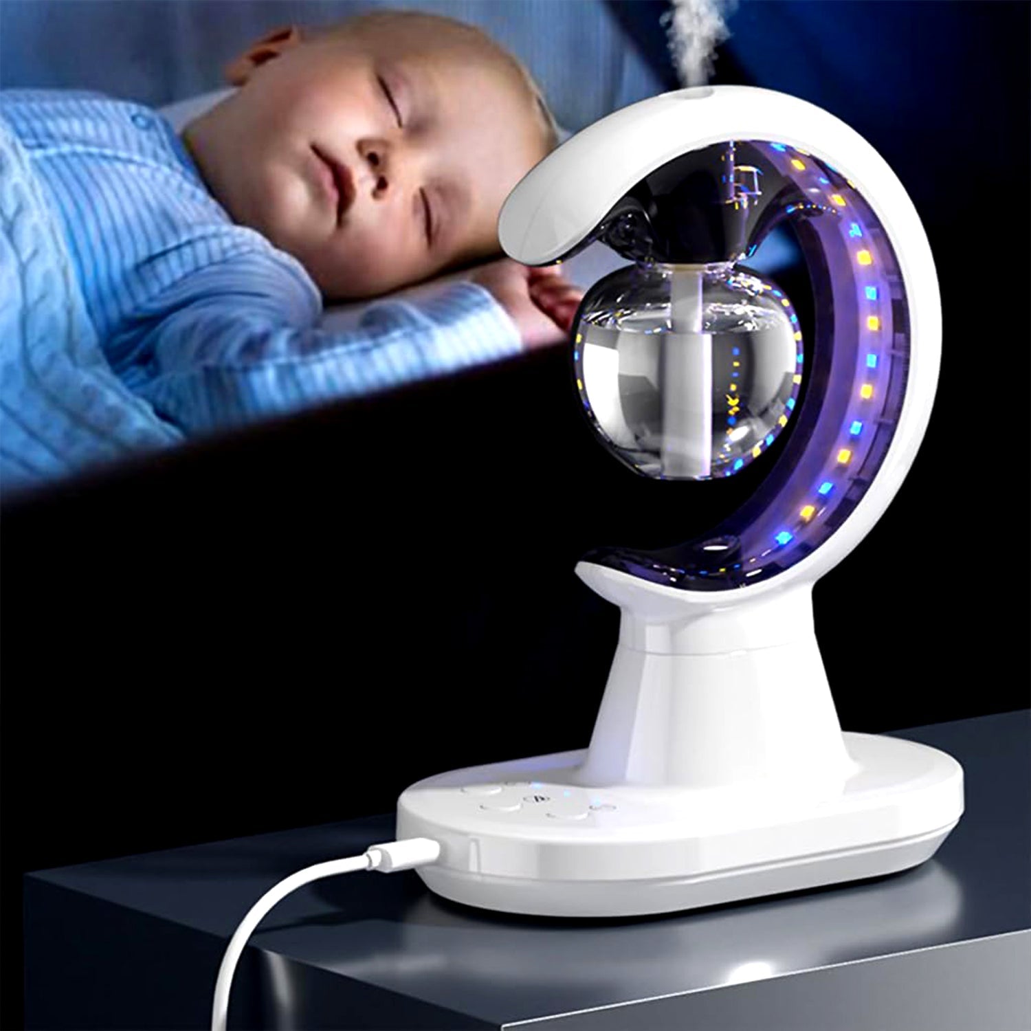 Multifunctional 3-in-1 LED Lamp, Humidifier & Repellent – 1 Pc