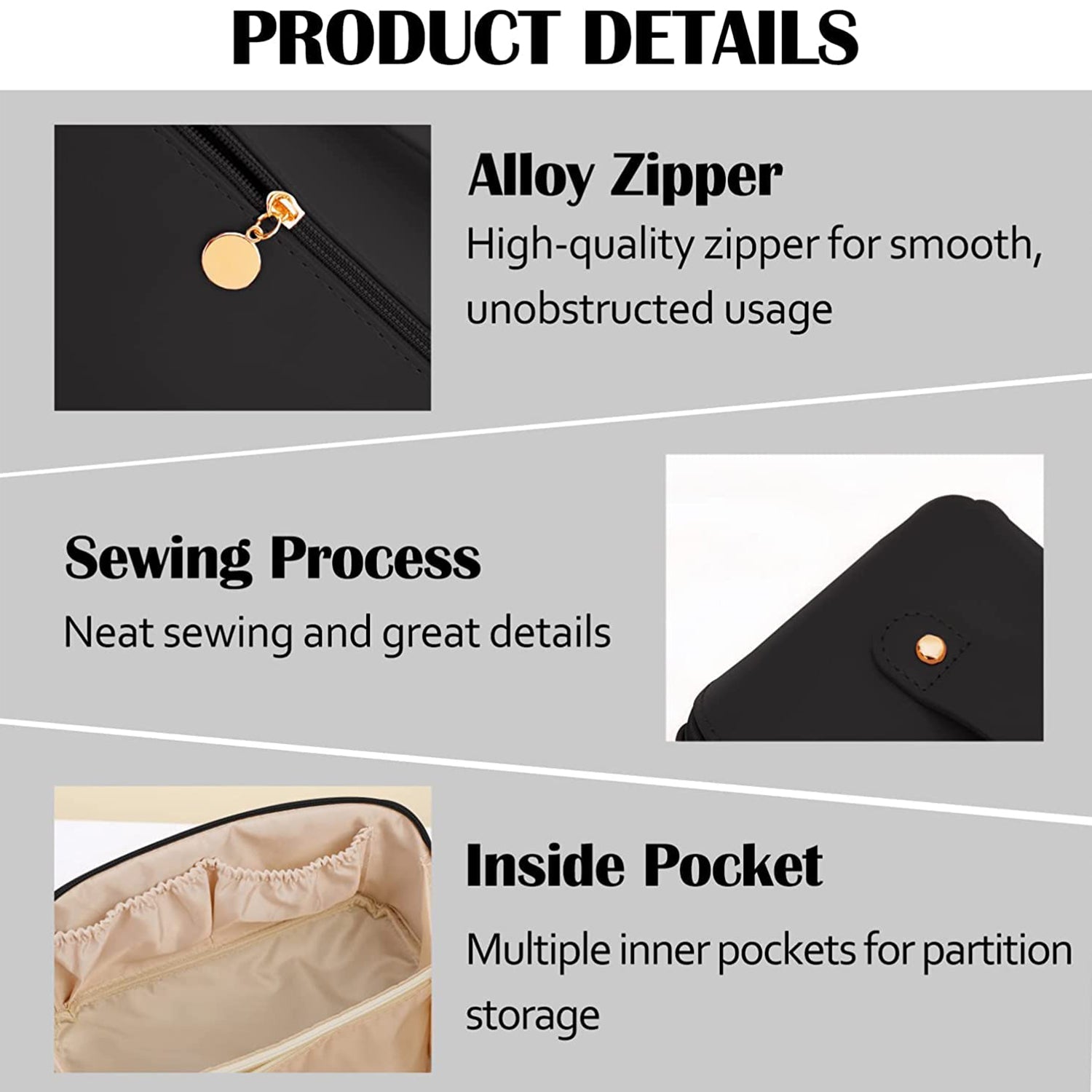 Premium Travel Makeup & Toiletry Organizer Pouch with Zipper Handle