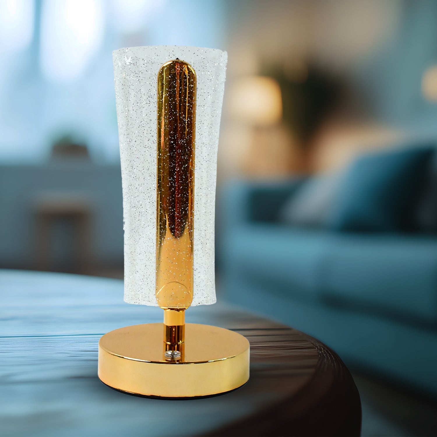 Crystal LED Table Lamp – Sparkle Design with Golden Base, Bedside Decor