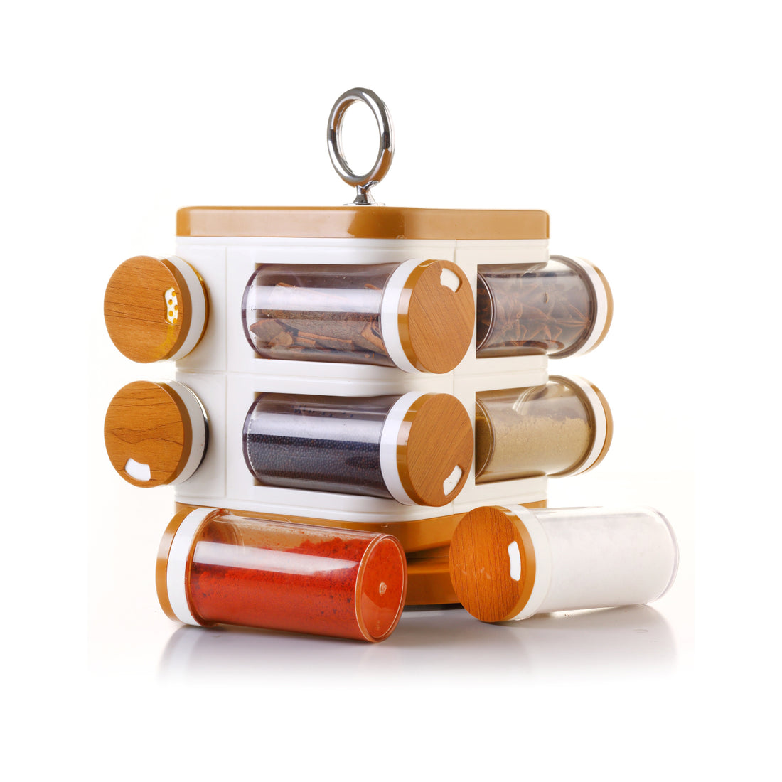 Ganesh Plastic Spice Rack Set – 8-Piece Storage Organizer