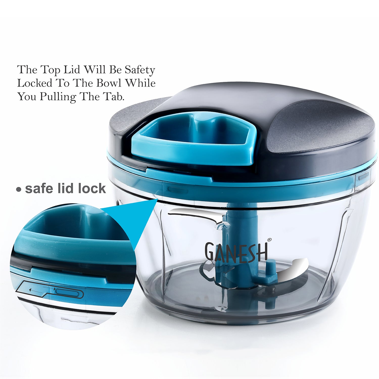 Ganesh Wonder Chopper – 470ml Grey, Efficient Food Chopping Tool
