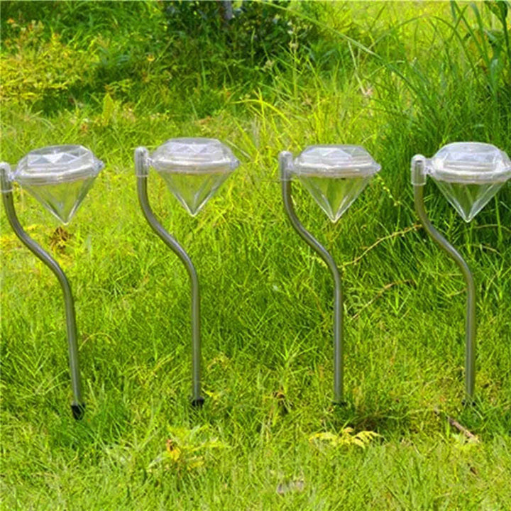 4-Pack Diamond Solar Garden Lights – Outdoor LED Decoration