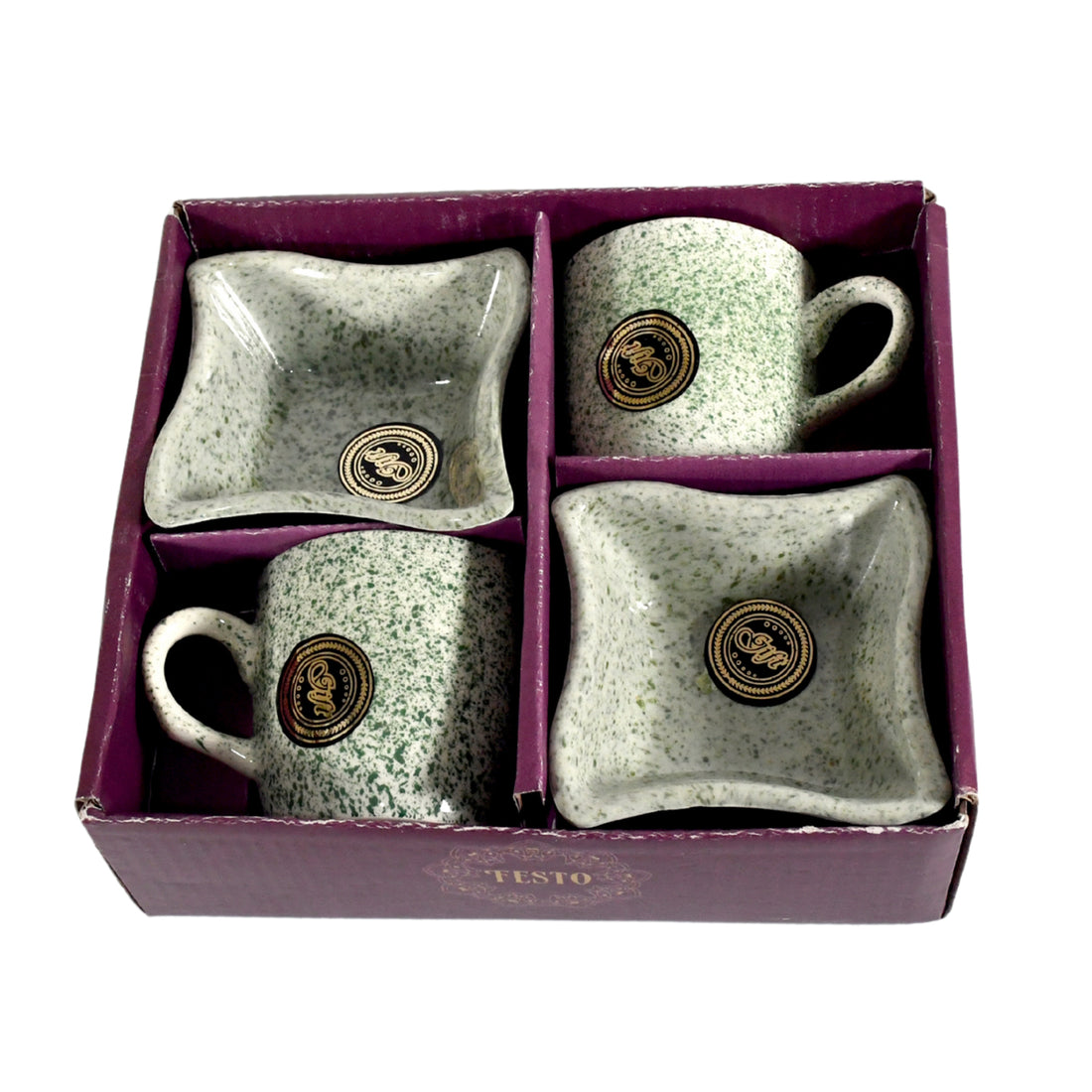 Festo Ceramic Tea & Coffee Mug Set with Serving Bowl (4 Pcs)