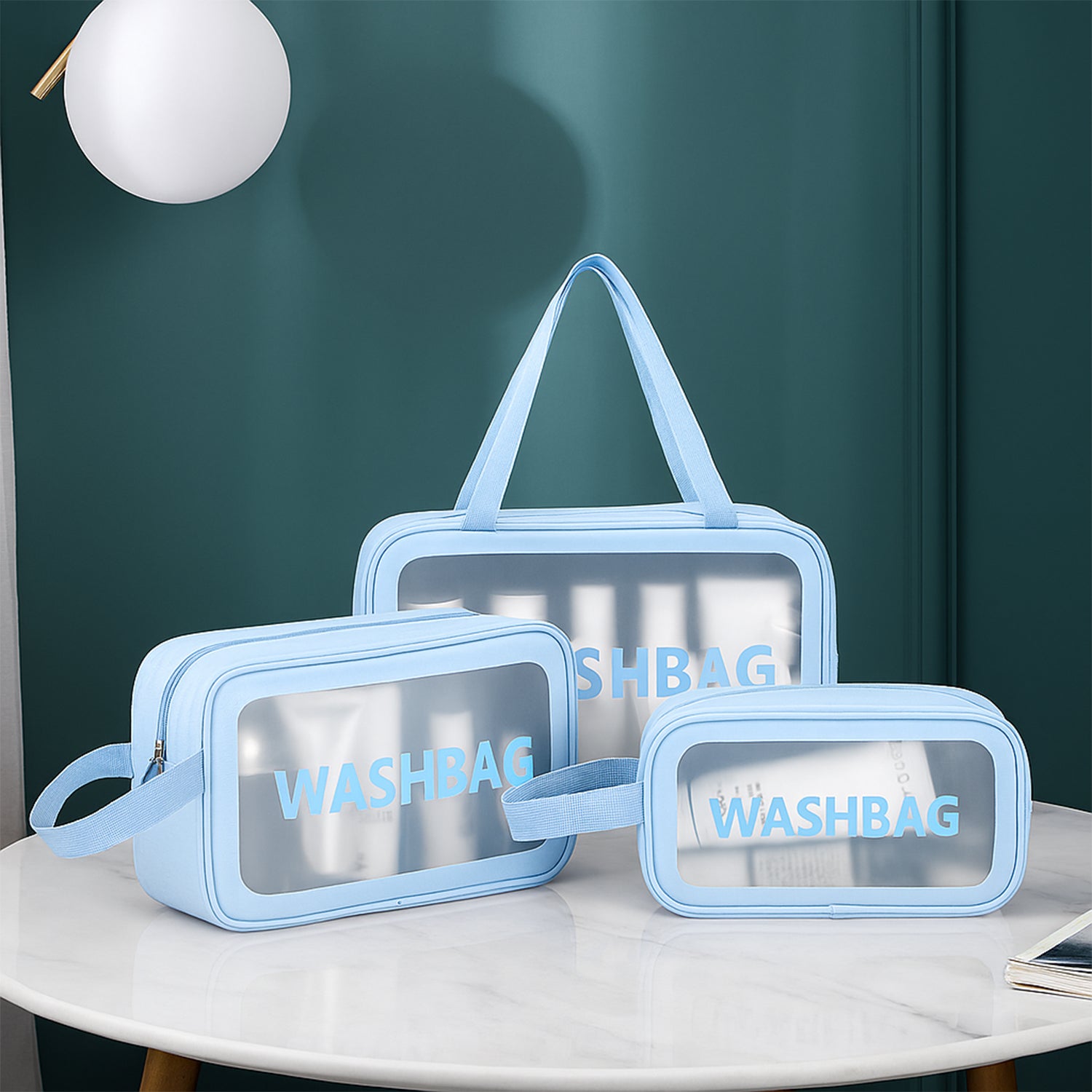3-in-1 Waterproof Transparent Travel Toiletry Bag Set – Compact & Durable