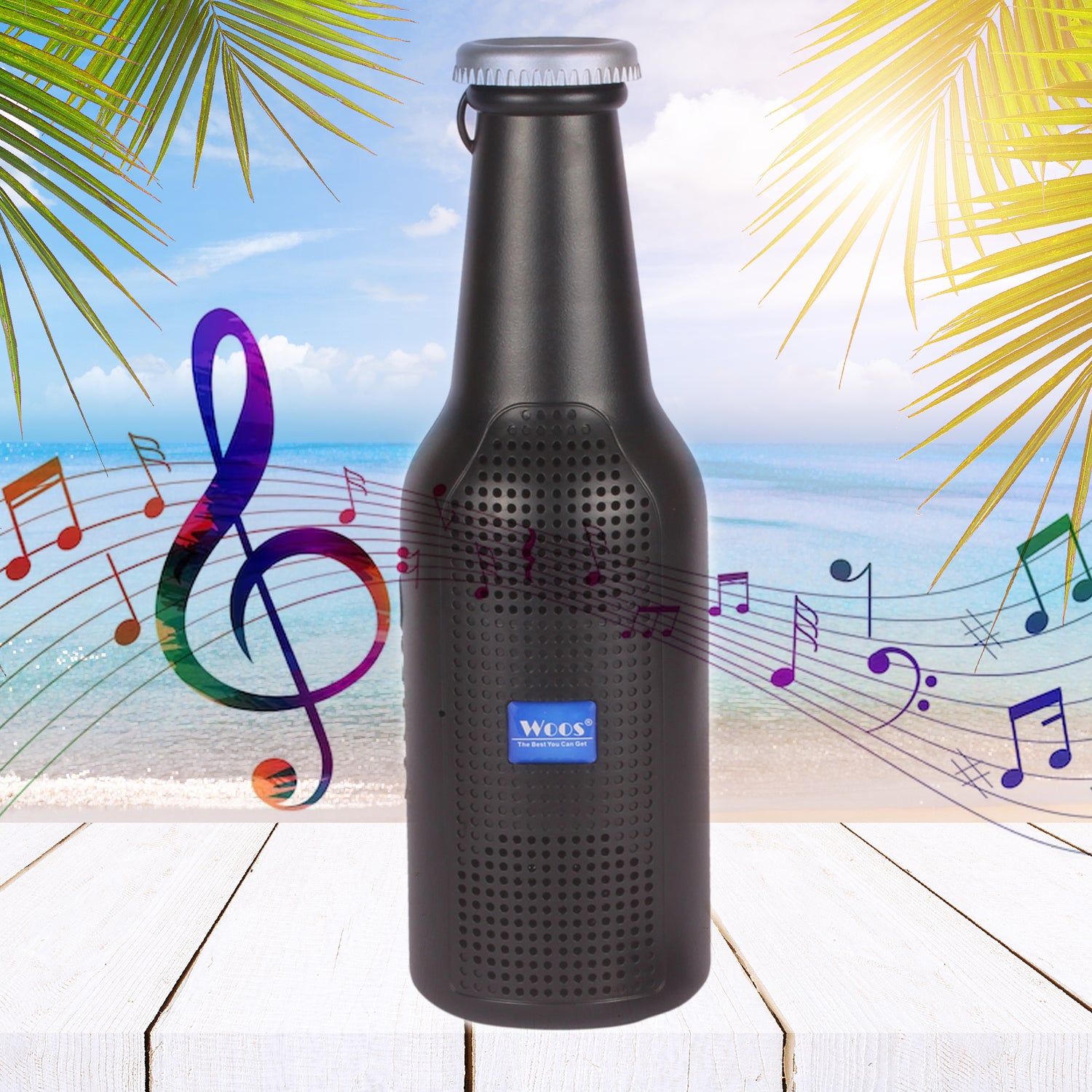 Bottle Shape Bluetooth Speaker, Weatherproof, USB Rechargeable, FM, AUX