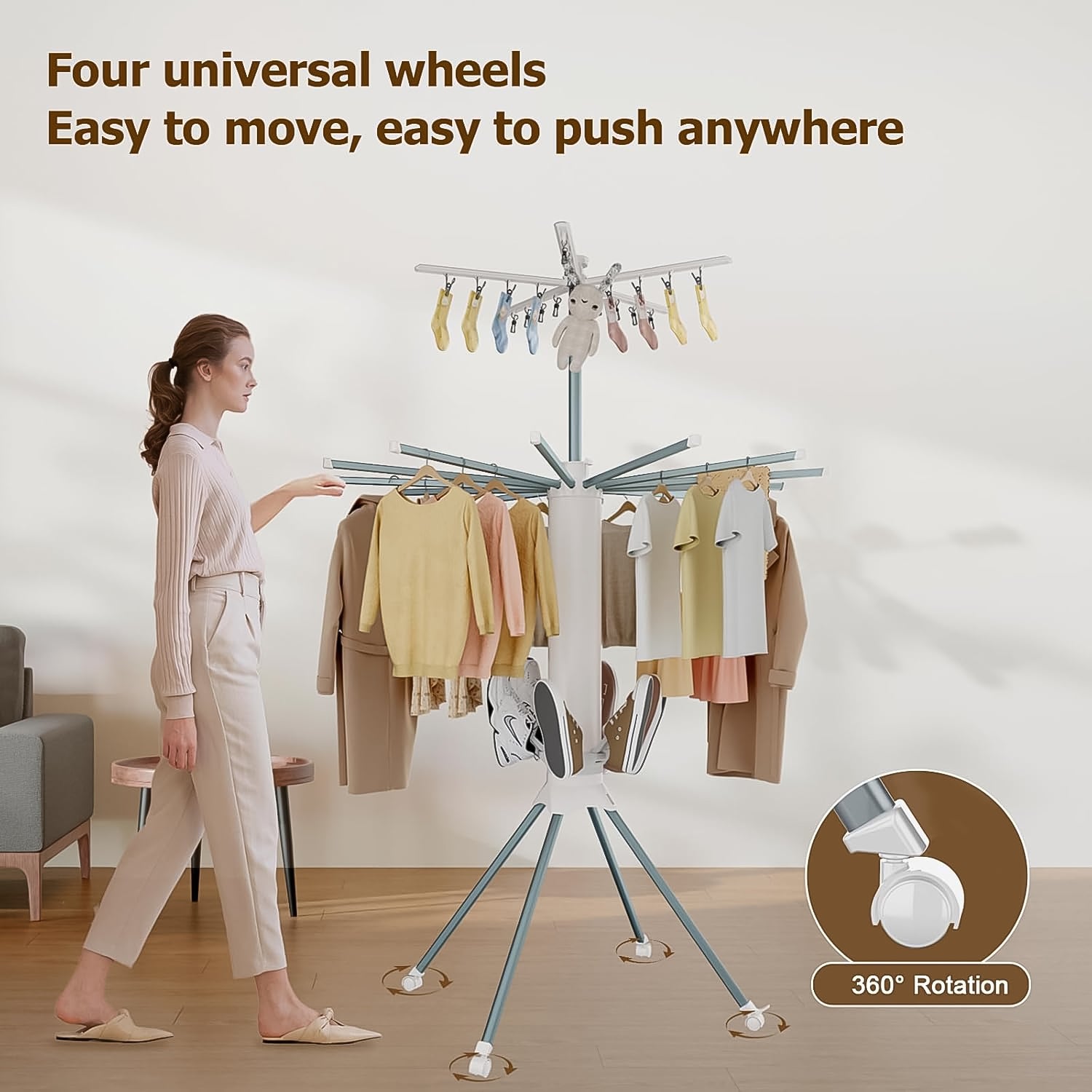 Multi-Layer Foldable Clothes Drying Rack Set - Space-Saving Design