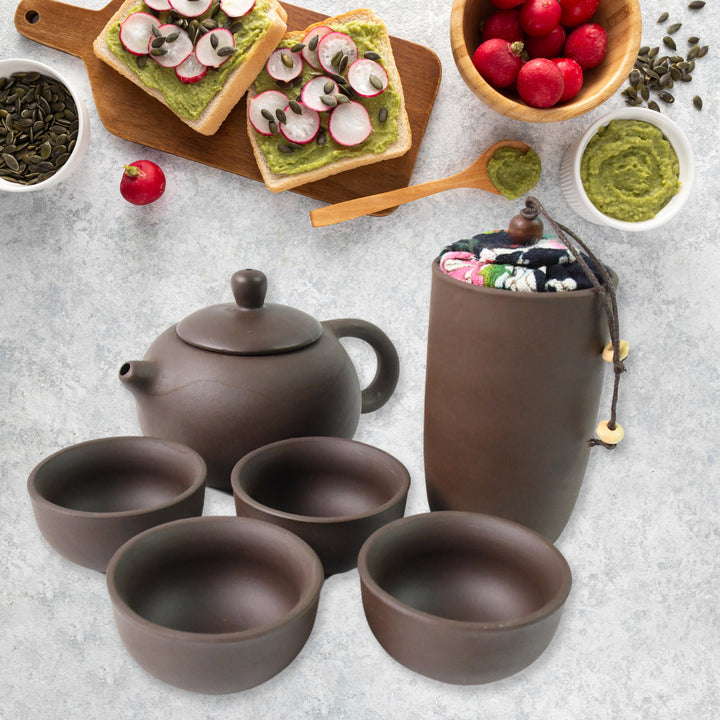 Portable Tea Set with Travel Bag – 6-Piece Set for Tea Lovers