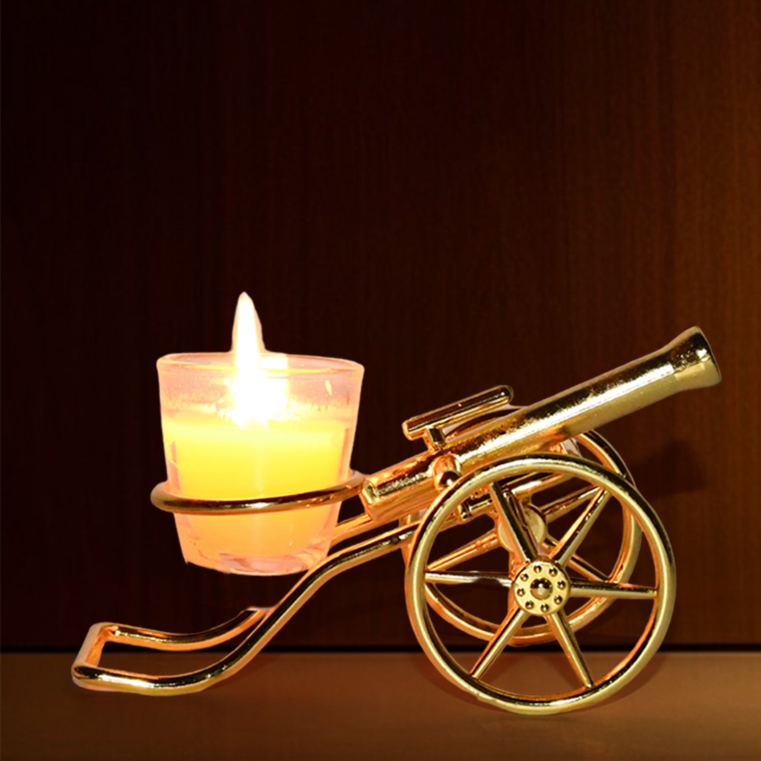 Top Cannon Tealight Candle Holder – Elegant Home Decor (1 Pc)