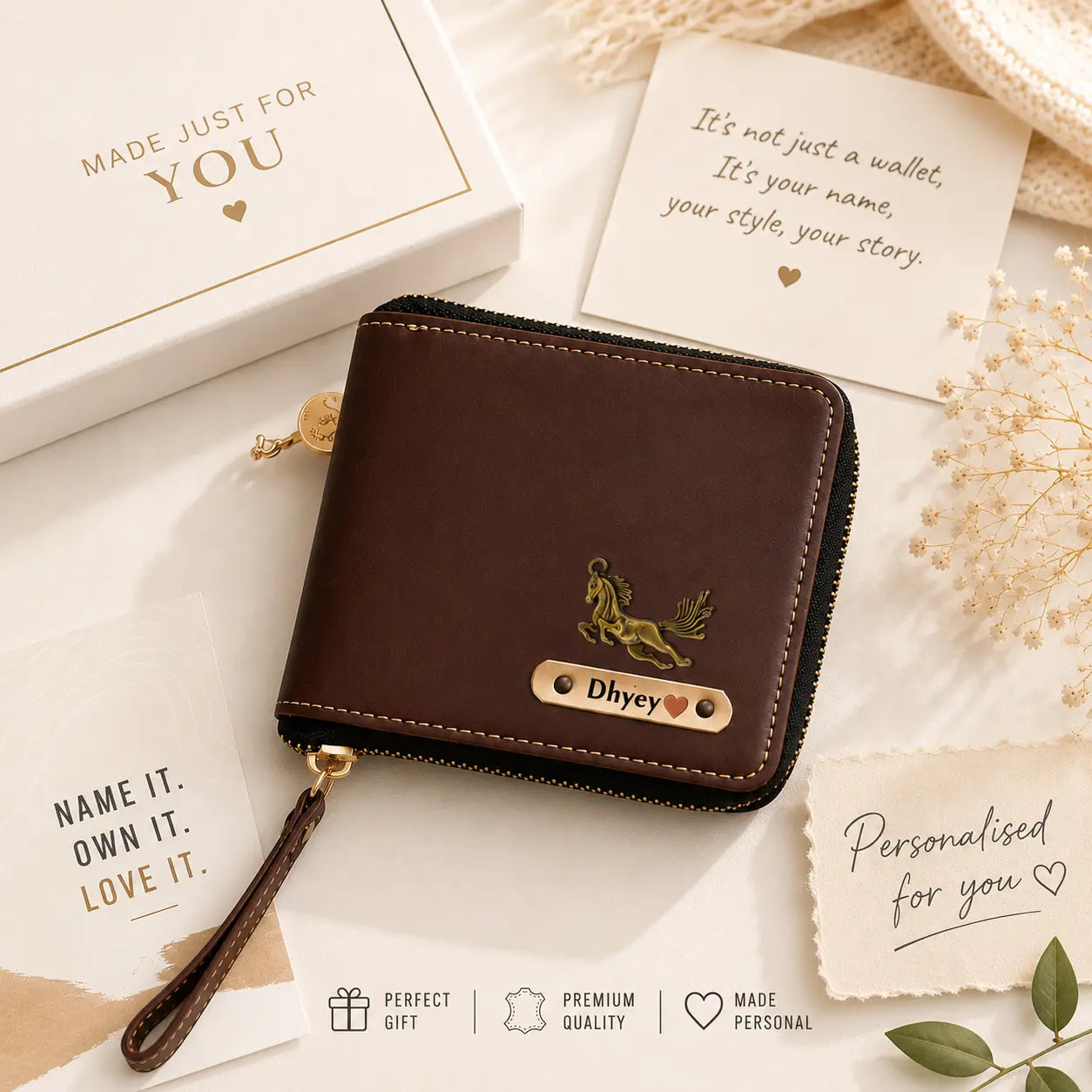 Unisex Personalized Wallet with Custom Name Engraving