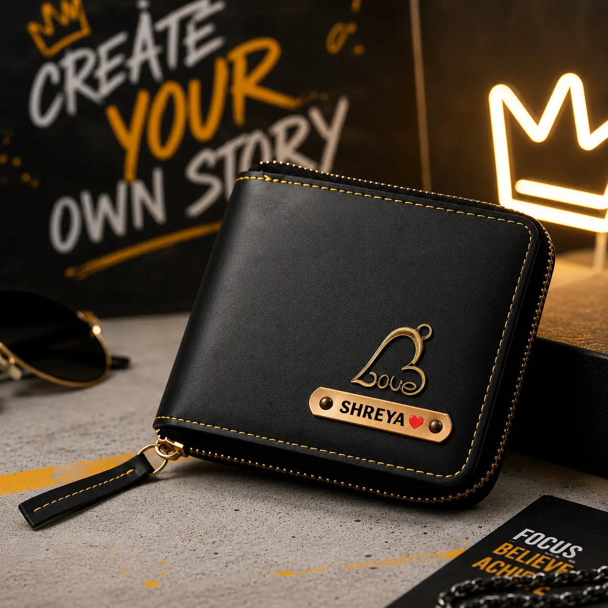 Unisex Personalized Wallet with Custom Name Engraving